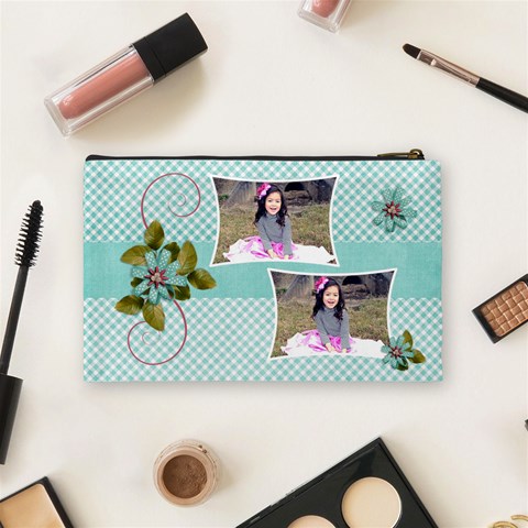 (m) Cosmetic Bag: Swirls Delight By Jennyl Back