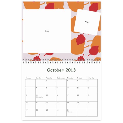 Calendar For Cheryl 2013 By Carrie Wardell Oct 2013