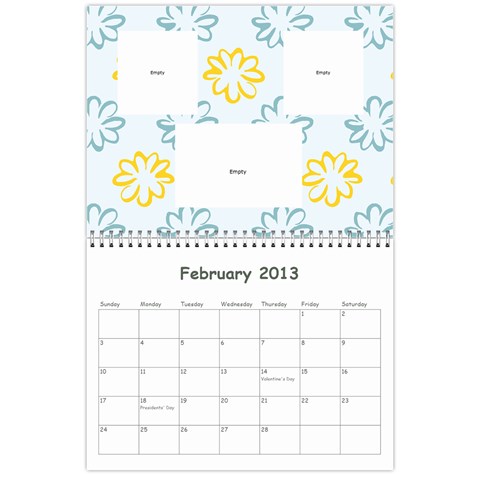 Calendar For Cheryl 2013 By Carrie Wardell Feb 2013