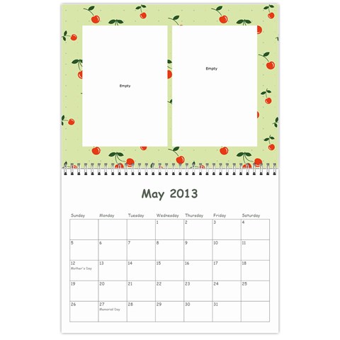 Calendar For Cheryl 2013 By Carrie Wardell May 2013
