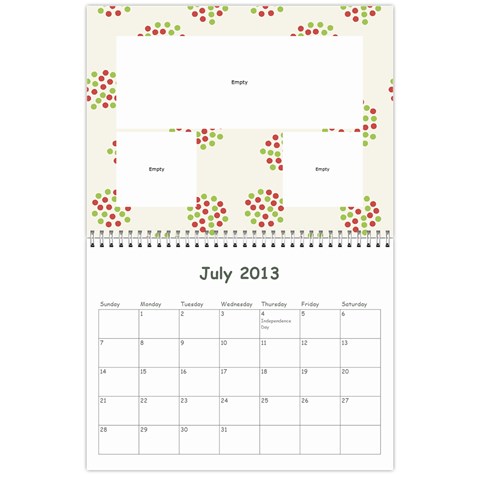 Calendar For Cheryl 2013 By Carrie Wardell Jul 2013