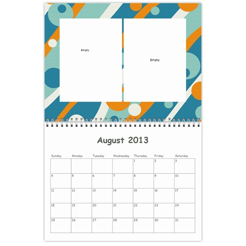 Calendar For Cheryl 2013 By Carrie Wardell Aug 2013