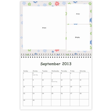 Calendar For Cheryl 2013 By Carrie Wardell Sep 2013