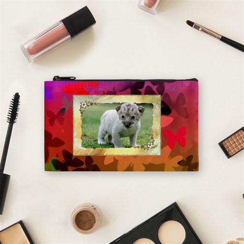Butterfly Small Cosmetic Bag By Missy Front
