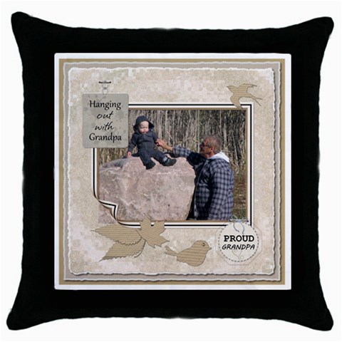 Grandpas Throw Pillow Case By Lil Front