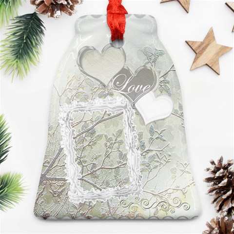 Spring White Wedding Love Bell Ornament By Ellan Front