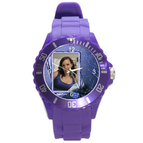 Love My Round Plastic Sport Watch Large By Deborah Front