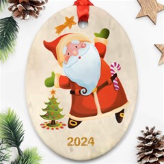 Santa Merry Christmas 2012 Oval Double Side Ornament