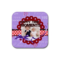 happy memonts - Rubber Coaster (Square) happy memonts - Rubber Coaster (Square)