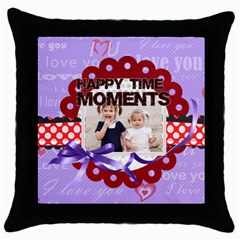 happy memonts (5 styles) - Throw Pillow Case (Black) happy memonts (5 styles) - Throw Pillow Case (Black)