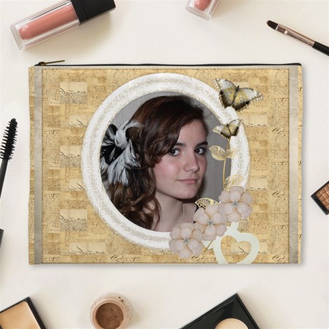 L amour 3 Extra Large Cosmetics Bag By Catvinnat Front