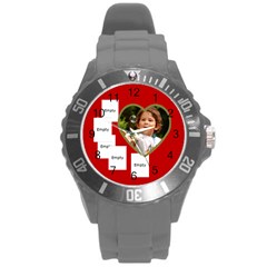 Love U Round Plastic Sport Watch Large - Round Plastic Sport Watch (L) Love U Round Plastic Sport Watch Large - Round Plastic Sport Watch (L)