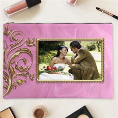 Pink and Gold Cosmetic Bag XXL - Cosmetic Bag (XXL)