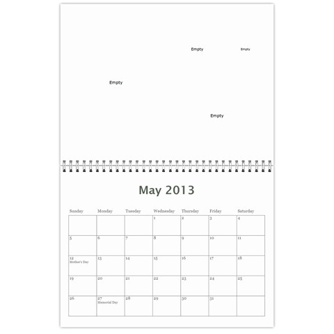 2013 Calendar By Dong Bai May 2013