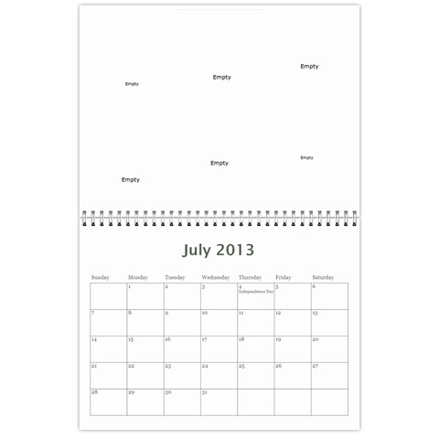 2013 Calendar By Dong Bai Jul 2013