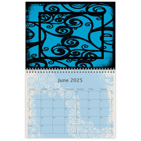 Fantasia Funky Turquoise 2025 Calendar By Catvinnat Jun 2025