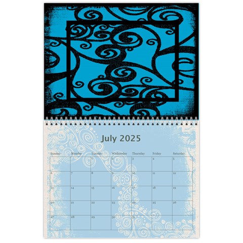 Fantasia Funky Turquoise 2025 Calendar By Catvinnat Jul 2025