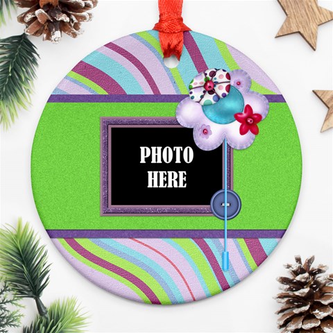 Monster Pary Round Ornament 2 By Lisa Minor Front