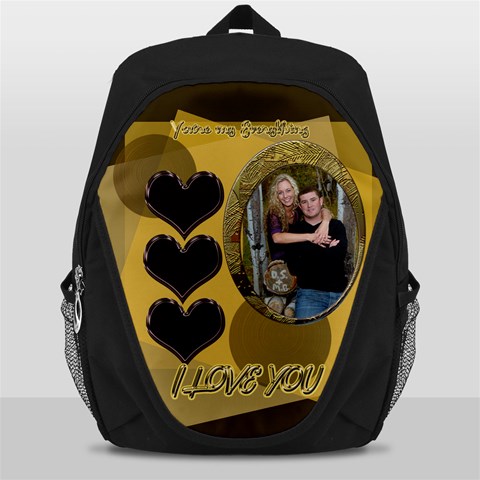 You re My Everything Gold Backpack  By Ellan Front