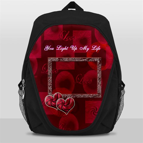 You Light Up My Life Pink Love Backpack By Ellan Front