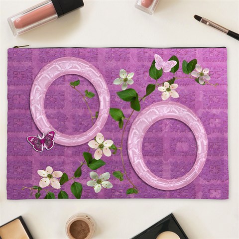 Spring Flower Floral Purple Cosmetic Case Xxl By Ellan Front