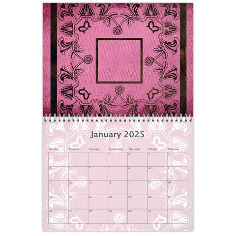 Art Nouveau Pink Calendar 2025 By Catvinnat Jan 2025