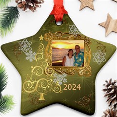 Gold 2024 star Christmas ornament - Ornament (Star) Gold 2024 star Christmas ornament - Ornament (Star)