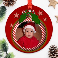 Red Candy Christmas Ornament - Ornament (Round) Red Candy Christmas Ornament - Ornament (Round)