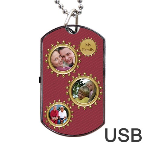 My Family Dog Tag Usb Flash By Deborah Front