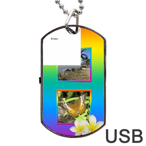 Tropical Dog Tag Usb Flash By Deborah Front