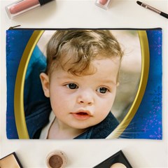 blue and Gold Cosmetic Bag (XXXL)