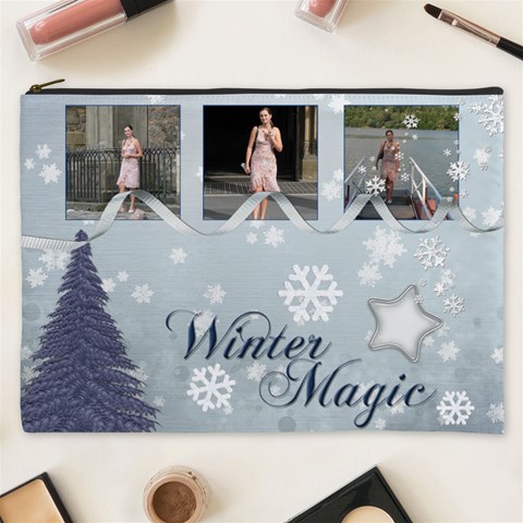 Simply Christmas Cosmetic Bag (xxxl)  By Picklestar Scraps Front