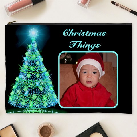 Christmas Things Cosmetic Bag Xxxl By Deborah Front
