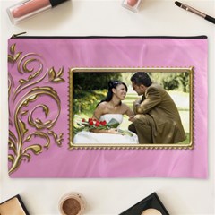 Pink and Gold Cosmetic Bag XXXL - Cosmetic Bag (XXXL)