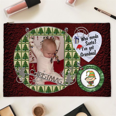 Grandmas Christmas Xxl Cosmetic Bag By Lil Front