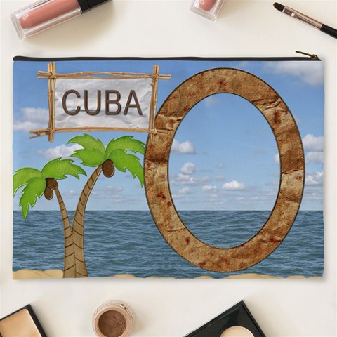 Cuba Xxxl Cosmetic Bag By Lil Back