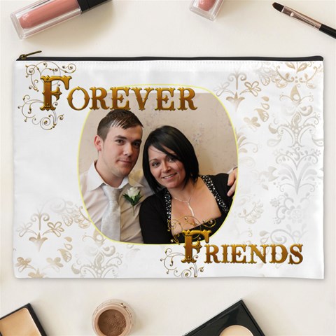 Forever Friends  Xxxl  Gift Cosmetics Bag By Catvinnat Front
