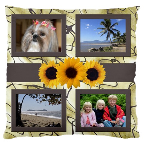Sunflower Large Cushion Case By Deborah Front