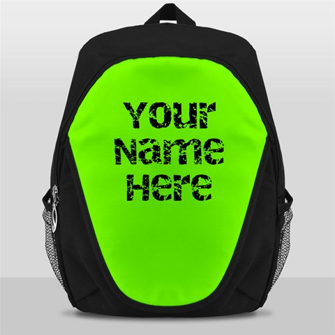Neon Green Personalized Name Backpack Rucksack By Angela Front