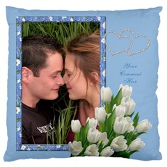 Tulips in Blue Large Cushion Case (5 styles) - Large Cushion Case (One Side) Tulips in Blue Large Cushion Case (5 styles) - Large Cushion Case (One Side)