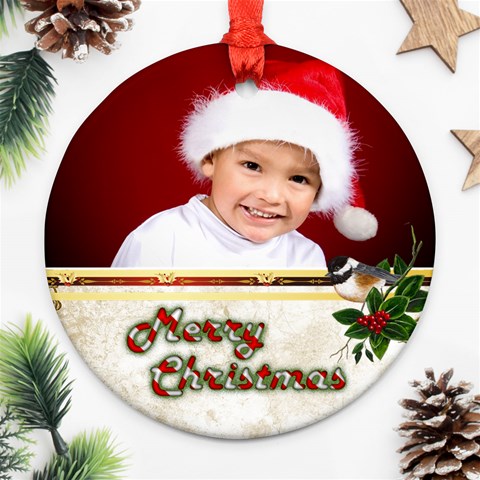 Merry Christmas Ornament (2 Sided) By Deborah Back