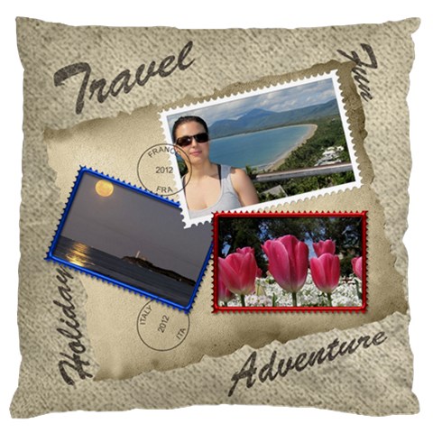 Europe Holiday Large Cushion Case By Deborah Front