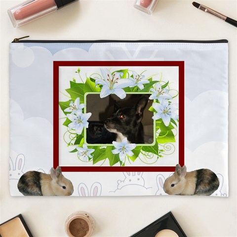 Snow Bunnie Cosmetic Bag (xxxl) 2 Sides By Kim Blair Front