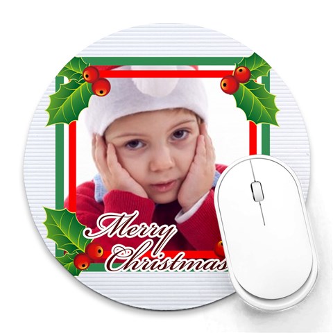 Xmas By Jacob 8 x8  Round Mousepad - 1