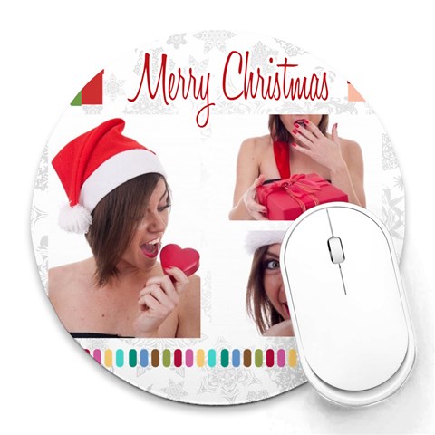 Xmas By M Jan 8 x8  Round Mousepad - 14