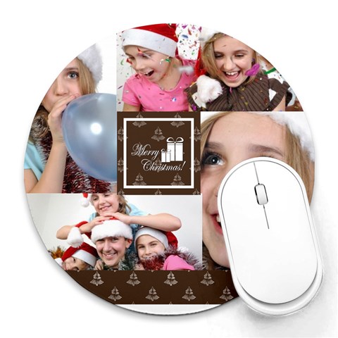 Xmas By M Jan 8 x8  Round Mousepad - 16