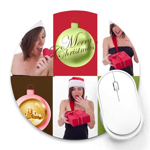 Xmas By M Jan 8 x8  Round Mousepad - 19