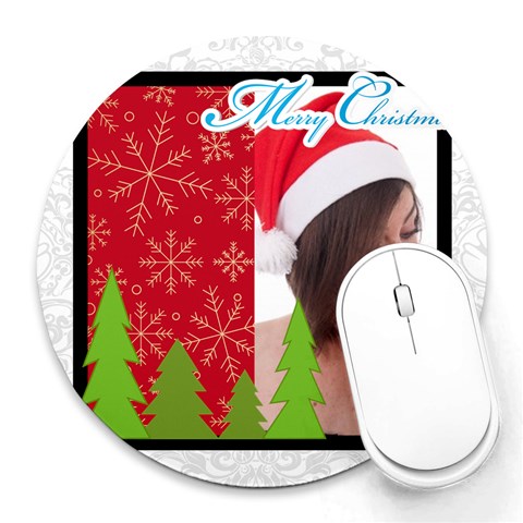 Xmas By M Jan 8 x8  Round Mousepad - 3