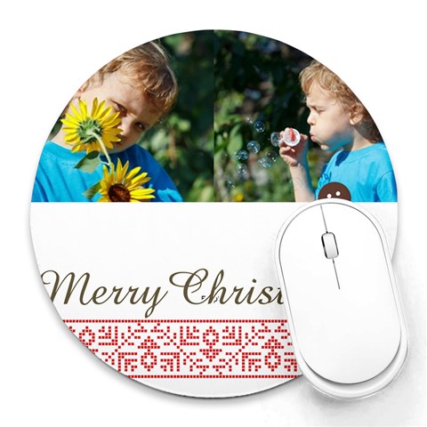 Xmas By M Jan 8 x8  Round Mousepad - 4