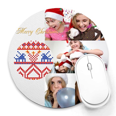 Xmas By M Jan 8 x8  Round Mousepad - 9